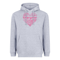 Heather Grey cute love heart kindergarten teacher valentines day womens Heavyweight Hoodie - linhVisuals