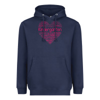 Navy cute love heart kindergarten teacher valentines day womens Heavyweight Hoodie - linhVisuals
