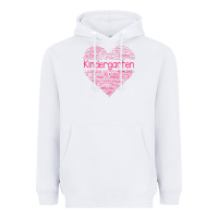 White cute love heart kindergarten teacher valentines day womens Heavyweight Hoodie - linhVisuals