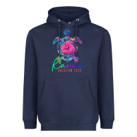 Navy kauai hawaii vacation 2022 sea turtle flower tropical t shirt Heavyweight Hoodie - linhVisuals