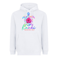 White kauai hawaii vacation 2022 sea turtle flower tropical t shirt Heavyweight Hoodie - linhVisuals