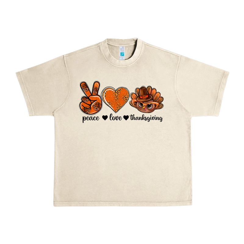 Peace Love Thanksgiving Bbs Urban Heavy Tee by BundleAndBundleShop | Teevron