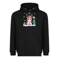 Black cute unicorn christmas shirt kid girls women deer santa xmas 1 Heavyweight Hoodie - linhVisuals