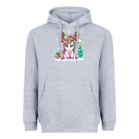 Heather Grey cute unicorn christmas shirt kid girls women deer santa xmas 1 Heavyweight Hoodie - linhVisuals