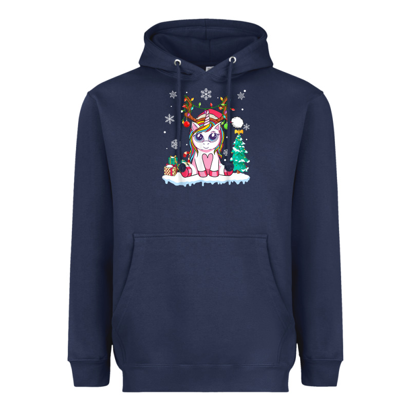 Cute Unicorn Christmas Shirt Kid Girls Women Deer Santa Xmas 1 Heavyweight Hoodie by linhVisuals | Teevron