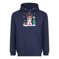 Navy cute unicorn christmas shirt kid girls women deer santa xmas 1 Heavyweight Hoodie - linhVisuals