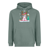 Sage cute unicorn christmas shirt kid girls women deer santa xmas 1 Heavyweight Hoodie - linhVisuals
