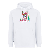 White cute unicorn christmas shirt kid girls women deer santa xmas 1 Heavyweight Hoodie - linhVisuals