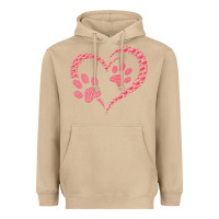 Mushroom funny valentine day gift t  shirt paw print heart dog cat owner lover Heavyweight Hoodie - linhVisuals
