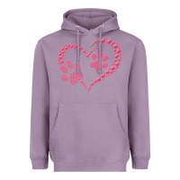 Lavender funny valentine day gift t  shirt paw print heart dog cat owner lover Heavyweight Hoodie - linhVisuals
