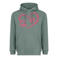 Sage funny valentine day gift t  shirt paw print heart dog cat owner lover Heavyweight Hoodie - linhVisuals
