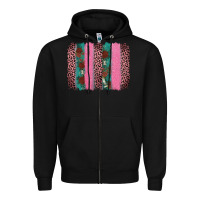 Black valentine's leopard brushstroke Zipper Hoodie - AdoDesignShop