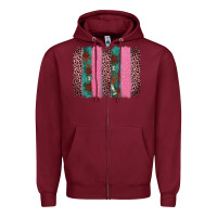 Burgundy valentine's leopard brushstroke Zipper Hoodie - AdoDesignShop