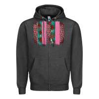 Charcoal Heather valentine's leopard brushstroke Zipper Hoodie - AdoDesignShop