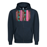 Navy valentine's leopard brushstroke Zipper Hoodie - AdoDesignShop