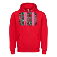Red valentine's leopard brushstroke Zipper Hoodie - AdoDesignShop