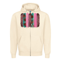 Sandshell valentine's leopard brushstroke Zipper Hoodie - AdoDesignShop