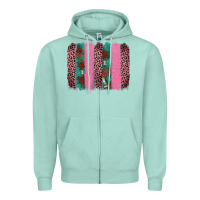 Seafoam valentine's leopard brushstroke Zipper Hoodie - AdoDesignShop