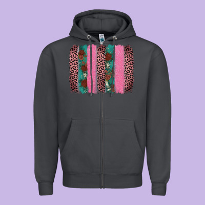 Valentine's Leopard Brushstroke Zipper Hoodie Designed By Adodesignshop