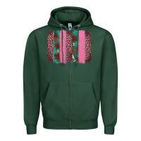 Sports Green valentine's leopard brushstroke Zipper Hoodie - AdoDesignShop