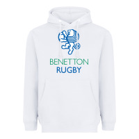 White benetton rugby in italy Heavyweight Hoodie - linhVisuals