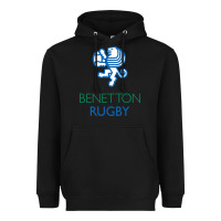 Black benetton rugby in italy Heavyweight Hoodie - linhVisuals
