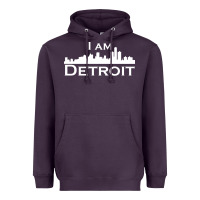 Plum I Am Detroit Heavyweight Hoodie - linhVisuals