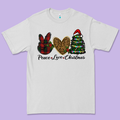 Peace Love Christmas Premium Tee Designed By Ranaportraitstore