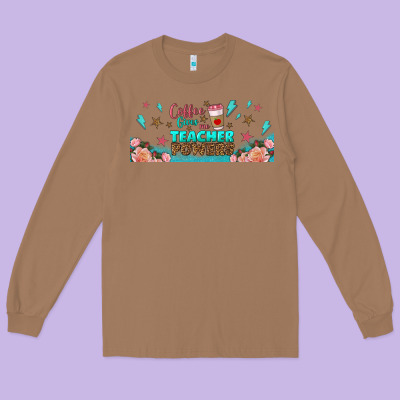 Coffe Gives Me Teacher Powers Libbey Glass Long Sleeve Tee Designed By Bundleandbundleshop