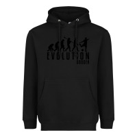 Black soccer evolution Heavyweight Hoodie - linhVisuals