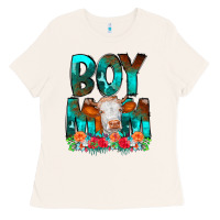 Bone Boy Mom Flowers Cow Ladies Tee - CowCowDesign