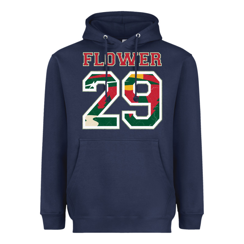 Flower 29 Wild Goalie Fleury Minnesota Pro Ice Hockey Design Heavyweight Hoodie by linhVisuals | Teevron