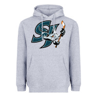 Heather Grey the barracuda san jose Heavyweight Hoodie - linhVisuals