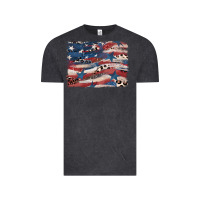 Vintage Black Leopard glitter American flag Vintage Tee - FaDigitalArtStudio