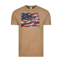 Vintage Coffee Leopard glitter American flag Vintage Tee - FaDigitalArtStudio