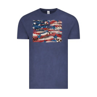 Vintage Denim Leopard glitter American flag Vintage Tee - FaDigitalArtStudio