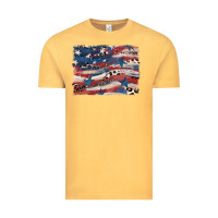 Vintage Mustard Leopard glitter American flag Vintage Tee - FaDigitalArtStudio