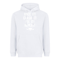White funny drone racing design men women drone pilot rc racers Heavyweight Hoodie - linhVisuals