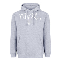 Heather Grey funny nope Heavyweight Hoodie - linhVisuals