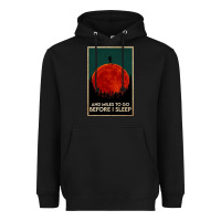 Black hiking and miles to go before i sleep Heavyweight Hoodie - linhVisuals