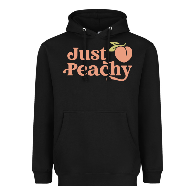 Just Peachy Retro 70s Georgia Peaches Summer Fruit Heavyweight Hoodie by linhVisuals | Teevron