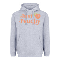 Heather Grey just peachy retro 70s georgia peaches summer fruit Heavyweight Hoodie - linhVisuals