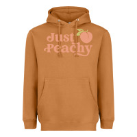 Meerkat just peachy retro 70s georgia peaches summer fruit Heavyweight Hoodie - linhVisuals