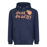 Navy just peachy retro 70s georgia peaches summer fruit Heavyweight Hoodie - linhVisuals