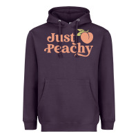 Plum just peachy retro 70s georgia peaches summer fruit Heavyweight Hoodie - linhVisuals