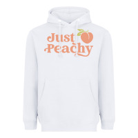 White just peachy retro 70s georgia peaches summer fruit Heavyweight Hoodie - linhVisuals