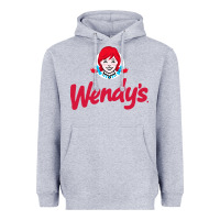 Heather Grey wendys restaurant Heavyweight Hoodie - linhVisuals