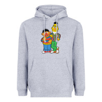 Heather Grey bert and ernie Heavyweight Hoodie - linhVisuals