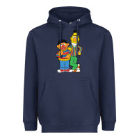 Navy bert and ernie Heavyweight Hoodie - linhVisuals