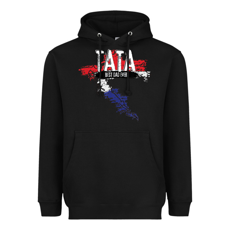 Mens Tata Croatian Father Croatia Bester Papa Father's Day Heavyweight Hoodie by linhVisuals | Teevron
